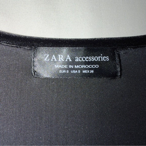 Zara Black velvet batwing sleeve bodysuit - Picture 7 of 9